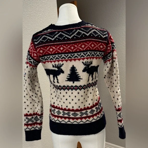 Vintage Ralph Lauren Holiday Christmas Fair Isle Red & Navy Olympics Sweater - Picture 11 of 16